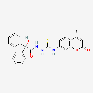 molecular formula C25H21N3O4S B4622583 2-[hydroxy(diphenyl)acetyl]-N-(4-methyl-2-oxo-2H-chromen-7-yl)hydrazinecarbothioamide 