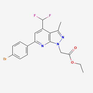 molecular formula C18H16BrF2N3O2 B4622611 ethyl [6-(4-bromophenyl)-4-(difluoromethyl)-3-methyl-1H-pyrazolo[3,4-b]pyridin-1-yl]acetate 