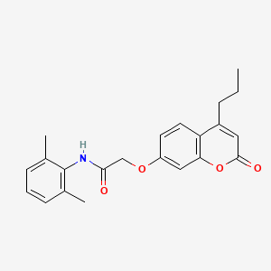 molecular formula C22H23NO4 B4622645 N-(2,6-dimethylphenyl)-2-[(2-oxo-4-propyl-2H-chromen-7-yl)oxy]acetamide 