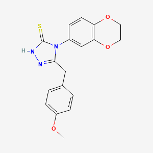 molecular formula C18H17N3O3S B4622646 4-(2,3-dihydro-1,4-benzodioxin-6-yl)-5-(4-methoxybenzyl)-4H-1,2,4-triazole-3-thiol 