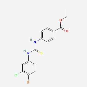 molecular formula C16H14BrClN2O2S B4622665 4-({[(4-溴-3-氯苯基)氨基]碳硫酰}氨基)苯甲酸乙酯 