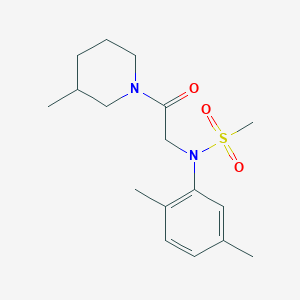 molecular formula C17H26N2O3S B4622673 N-(2,5-二甲苯基)-N-[2-(3-甲基-1-哌啶基)-2-氧代乙基]甲磺酰胺 