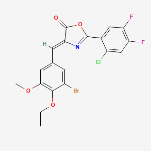 molecular formula C19H13BrClF2NO4 B4622680 4-(3-溴-4-乙氧基-5-甲氧基苄叉基)-2-(2-氯-4,5-二氟苯基)-1,3-恶唑-5(4H)-酮 