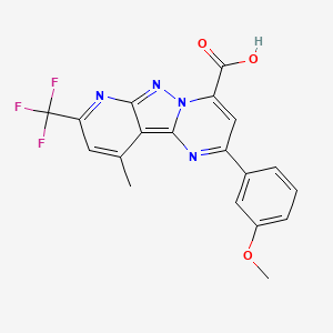 molecular formula C19H13F3N4O3 B4622687 2-(3-methoxyphenyl)-10-methyl-8-(trifluoromethyl)pyrido[2',3':3,4]pyrazolo[1,5-a]pyrimidine-4-carboxylic acid 