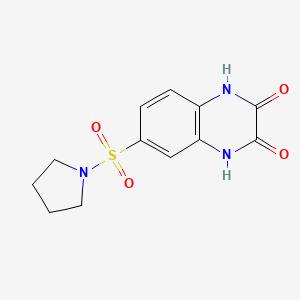 molecular formula C12H13N3O4S B4622714 6-(1-pyrrolidinylsulfonyl)-1,4-dihydro-2,3-quinoxalinedione 
