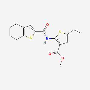 molecular formula C17H19NO3S2 B4622725 methyl 5-ethyl-2-[(4,5,6,7-tetrahydro-1-benzothien-2-ylcarbonyl)amino]-3-thiophenecarboxylate 