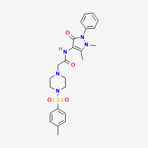 molecular formula C24H29N5O4S B4622739 N-(1,5-dimethyl-3-oxo-2-phenyl-2,3-dihydro-1H-pyrazol-4-yl)-2-{4-[(4-methylphenyl)sulfonyl]-1-piperazinyl}acetamide 