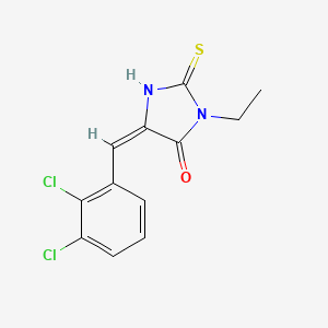 molecular formula C12H10Cl2N2OS B4622755 5-(2,3-二氯苄叉叉亚甲基)-3-乙基-2-硫代-4-咪唑烷酮 