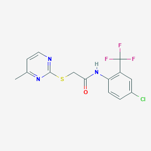 N-[4-chloro-2-(trifluoromethyl)phenyl]-2-[(4-methyl-2-pyrimidinyl)thio]acetamide