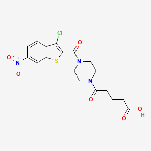 molecular formula C18H18ClN3O6S B4622787 5-{4-[(3-chloro-6-nitro-1-benzothien-2-yl)carbonyl]-1-piperazinyl}-5-oxopentanoic acid 