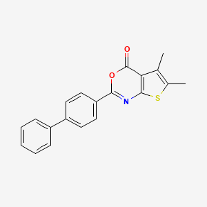 molecular formula C20H15NO2S B4622794 2-(4-联苯基)-5,6-二甲基-4H-噻吩并[2,3-d][1,3]噁嗪-4-酮 CAS No. 5662-83-9