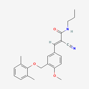 molecular formula C23H26N2O3 B4622795 2-cyano-3-{3-[(2,6-dimethylphenoxy)methyl]-4-methoxyphenyl}-N-propylacrylamide 