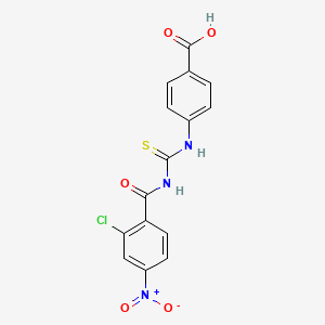 molecular formula C15H10ClN3O5S B4622803 4-({[(2-chloro-4-nitrobenzoyl)amino]carbonothioyl}amino)benzoic acid CAS No. 532950-00-8