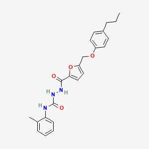 molecular formula C23H25N3O4 B4622806 N-(2-甲基苯基)-2-{5-[(4-丙基苯氧基)甲基]-2-呋喃甲酰基}肼基甲酰胺 