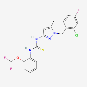 molecular formula C19H16ClF3N4OS B4622834 N-[1-(2-氯-4-氟苄基)-5-甲基-1H-吡唑-3-基]-N'-[2-(二氟甲氧基)苯基]硫脲 