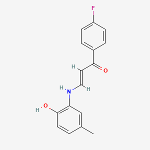 molecular formula C16H14FNO2 B4622840 1-(4-fluorophenyl)-3-[(2-hydroxy-5-methylphenyl)amino]-2-propen-1-one 