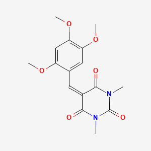 molecular formula C16H18N2O6 B4622851 1,3-二甲基-5-(2,4,5-三甲氧基苄亚叉)-2,4,6(1H,3H,5H)-嘧啶三酮 