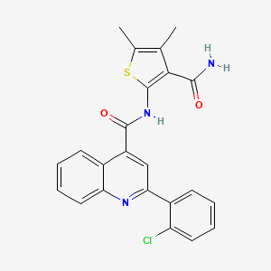 molecular formula C23H18ClN3O2S B4622855 N-[3-(aminocarbonyl)-4,5-dimethyl-2-thienyl]-2-(2-chlorophenyl)-4-quinolinecarboxamide 