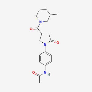 molecular formula C19H25N3O3 B4622867 N-(4-{4-[(3-methyl-1-piperidinyl)carbonyl]-2-oxo-1-pyrrolidinyl}phenyl)acetamide 