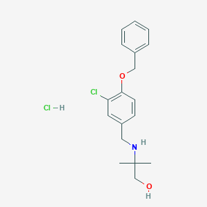 molecular formula C18H23Cl2NO2 B4622888 2-{[4-(benzyloxy)-3-chlorobenzyl]amino}-2-methylpropan-1-ol hydrochloride 