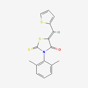 molecular formula C16H13NOS3 B4622889 3-(2,6-二甲苯基)-5-(2-噻吩亚甲基)-2-硫代-1,3-噻唑烷-4-酮 