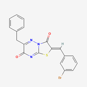 molecular formula C19H12BrN3O2S B4622896 6-benzyl-2-(3-bromobenzylidene)-7H-[1,3]thiazolo[3,2-b][1,2,4]triazine-3,7(2H)-dione CAS No. 463367-08-0