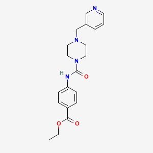 molecular formula C20H24N4O3 B4622919 ethyl 4-({[4-(3-pyridinylmethyl)-1-piperazinyl]carbonyl}amino)benzoate 