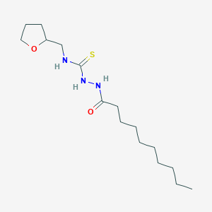 molecular formula C16H31N3O2S B4622932 2-decanoyl-N-(tetrahydro-2-furanylmethyl)hydrazinecarbothioamide 