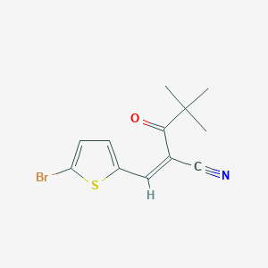 molecular formula C12H12BrNOS B4622973 3-(5-溴-2-噻吩基)-2-(2,2-二甲基丙酰基)丙烯腈 