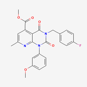 molecular formula C24H20FN3O5 B4623000 methyl 3-(4-fluorobenzyl)-1-(3-methoxyphenyl)-7-methyl-2,4-dioxo-1,2,3,4-tetrahydropyrido[2,3-d]pyrimidine-5-carboxylate 