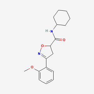 molecular formula C17H22N2O3 B4623011 N-环己基-3-(2-甲氧基苯基)-4,5-二氢-5-异恶唑甲酰胺 