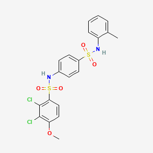 molecular formula C20H18Cl2N2O5S2 B4623018 2,3-dichloro-4-methoxy-N-(4-{[(2-methylphenyl)amino]sulfonyl}phenyl)benzenesulfonamide 
