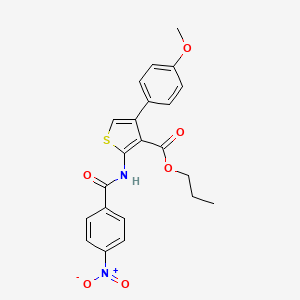 molecular formula C22H20N2O6S B4623030 propyl 4-(4-methoxyphenyl)-2-[(4-nitrobenzoyl)amino]-3-thiophenecarboxylate 
