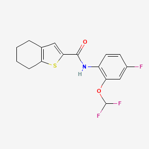 molecular formula C16H14F3NO2S B4623053 N-[2-(difluoromethoxy)-4-fluorophenyl]-4,5,6,7-tetrahydro-1-benzothiophene-2-carboxamide 