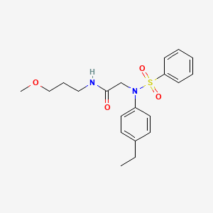 molecular formula C20H26N2O4S B4623056 N~2~-(4-乙基苯基)-N~1~-(3-甲氧基丙基)-N~2~-(苯磺酰基)甘氨酰胺 
