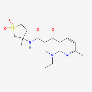 molecular formula C17H21N3O4S B4623091 1-乙基-7-甲基-N-(3-甲基-1,1-二氧化四氢-3-噻吩基)-4-氧代-1,4-二氢-1,8-萘啶-3-甲酰胺 