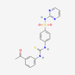 molecular formula C19H17N5O3S2 B4623098 4-({[(3-乙酰苯基)氨基]羰硫代}氨基)-N-2-嘧啶基苯磺酰胺 