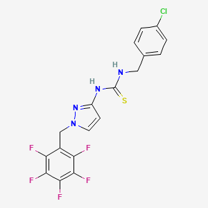 molecular formula C18H12ClF5N4S B4623105 N-(4-氯苄基)-N'-[1-(五氟苄基)-1H-吡唑-3-基]硫脲 