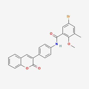 molecular formula C24H18BrNO4 B4623123 5-溴-2-甲氧基-3-甲基-N-[4-(2-氧代-2H-色满-3-基)苯基]苯甲酰胺 
