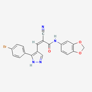 molecular formula C20H13BrN4O3 B4623149 N-1,3-苯并二氧杂环-5-基-3-[3-(4-溴苯基)-1H-吡唑-4-基]-2-氰基丙烯酰胺 