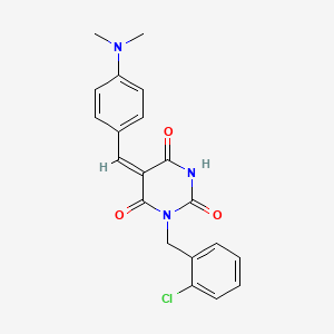 molecular formula C20H18ClN3O3 B4623173 1-(2-氯苄基)-5-[4-(二甲氨基)苄叉亚甲基]-2,4,6(1H,3H,5H)-嘧啶三酮 