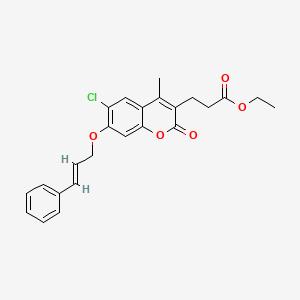 molecular formula C24H23ClO5 B4623178 3-{6-氯-4-甲基-2-氧代-7-[(3-苯基-2-丙烯-1-基)氧基]-2H-色满-3-基}丙酸乙酯 