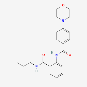 molecular formula C21H25N3O3 B4623179 2-{[4-(4-morpholinyl)benzoyl]amino}-N-propylbenzamide 
