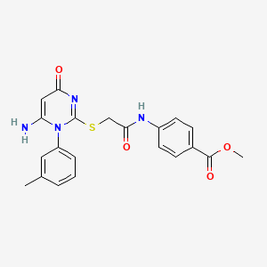 molecular formula C21H20N4O4S B4623185 4-[({[6-氨基-1-(3-甲基苯基)-4-氧代-1,4-二氢-2-嘧啶基]硫代}乙酰)氨基]苯甲酸甲酯 