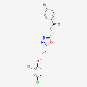 molecular formula C19H15BrCl2N2O3S B4623193 1-(4-溴苯基)-2-({5-[3-(2,4-二氯苯氧基)丙基]-1,3,4-恶二唑-2-基}硫代)乙酮 