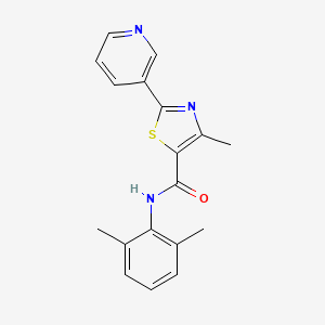 molecular formula C18H17N3OS B4623205 N-(2,6-dimethylphenyl)-4-methyl-2-(3-pyridinyl)-1,3-thiazole-5-carboxamide 