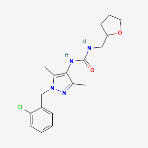 molecular formula C18H23ClN4O2 B4623212 N-[1-(2-氯苄基)-3,5-二甲基-1H-吡唑-4-基]-N'-(四氢-2-呋喃甲基)脲 