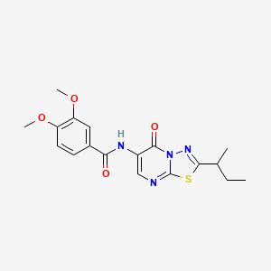 molecular formula C18H20N4O4S B4623227 N-(2-sec-butyl-5-oxo-5H-[1,3,4]thiadiazolo[3,2-a]pyrimidin-6-yl)-3,4-dimethoxybenzamide 