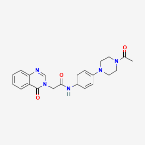 molecular formula C22H23N5O3 B4623233 N-[4-(4-acetyl-1-piperazinyl)phenyl]-2-(4-oxo-3(4H)-quinazolinyl)acetamide 