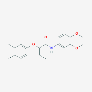 molecular formula C20H23NO4 B4623241 N-(2,3-dihydro-1,4-benzodioxin-6-yl)-2-(3,4-dimethylphenoxy)butanamide 